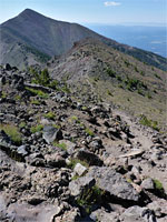 Path below the summit