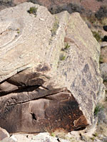 Petroglyphs on a boulder