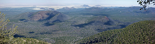 Panorama of wooded lands to the south