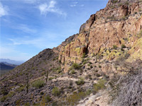 Cliff above the trail