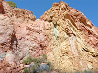 Upturned rock layers