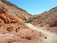 V-shaped ravine