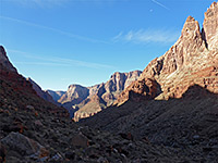 Cliffs to the south