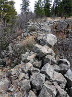 Narrow strip of boulders