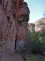 Path below cliffs