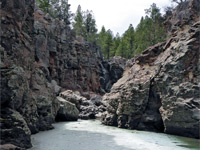 Ice below cliffs