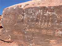 Petroglyphs, and signature