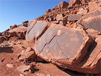 Angled rock face