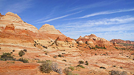 Sandstone domes along the trail to the Wave