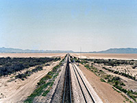 Railroad across Willcox Playa