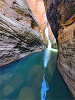 Long, deep pool