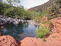 Pool and red rocks