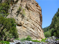 Curving cliff