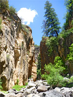 The narrowing canyon
