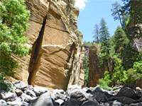 Cliffs and boulders