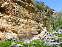 Thin-layered sandstone cliff