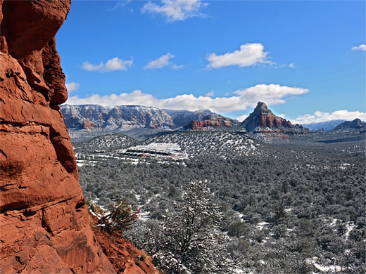 Peaks to the east
