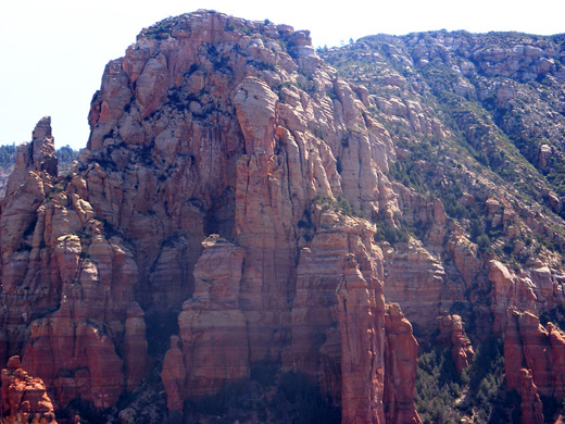 Red sandstone cliffs next to Brins Mesa
