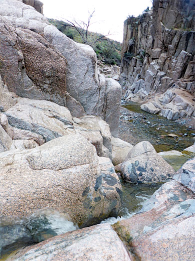 Water-polished granite
