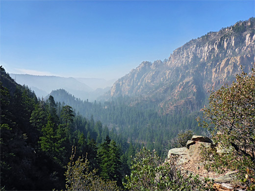 Mist clearing over Oak Creek Canyon