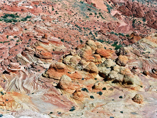 Formations below Top Rock, south of the Wave