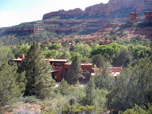 The tree-lined buildings of Enchantment Resort