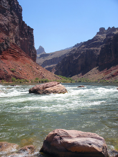 Rocks in the Colorado River, at the start of the Hance Rapids