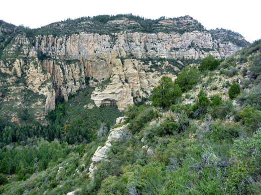 Cliffs to the west