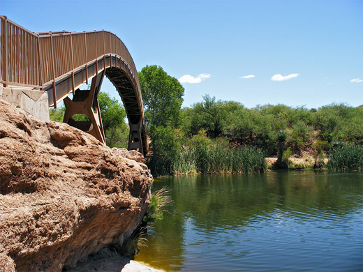 Footbridge over an inlet of Patagonia Lake