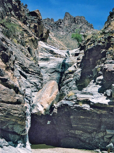Boulder and chute near the top of the Seven Falls