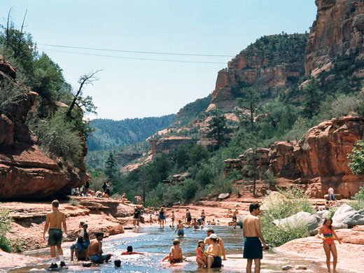 Slide Rocks during the summer