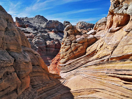 Orange/yellow gully at White Pocket