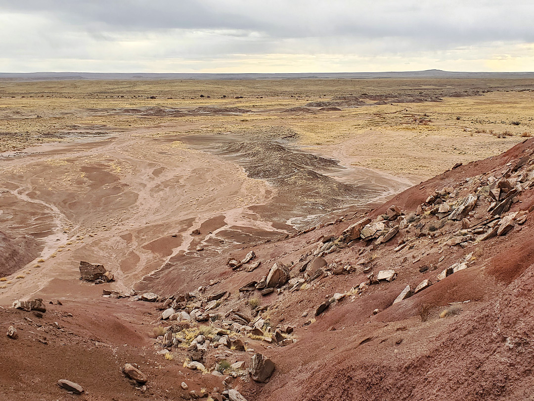 Flat land to the east