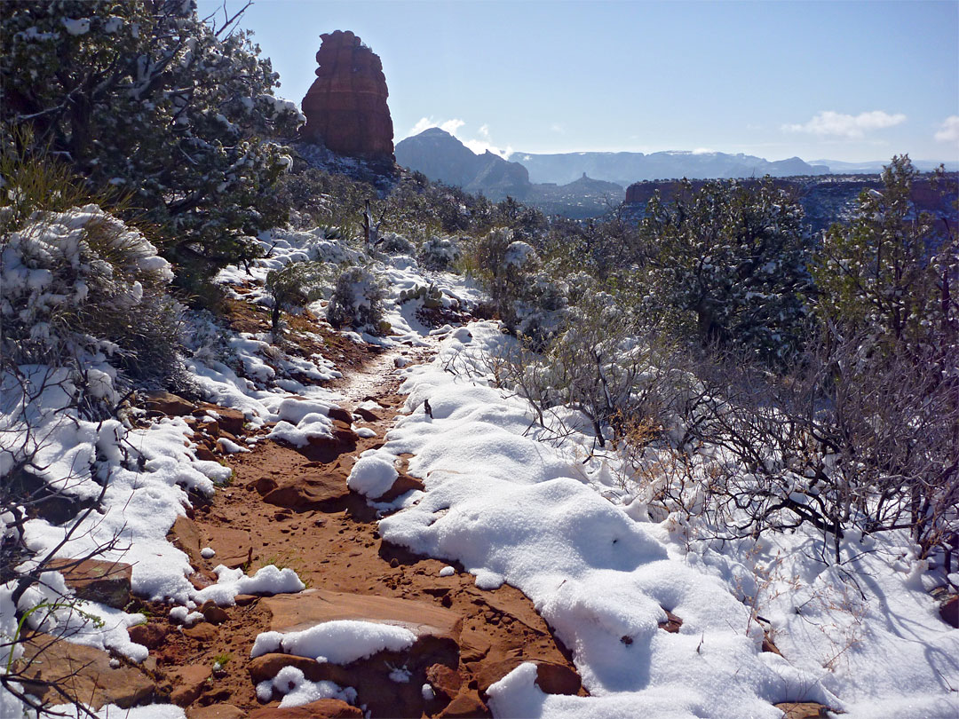 Snow along the path