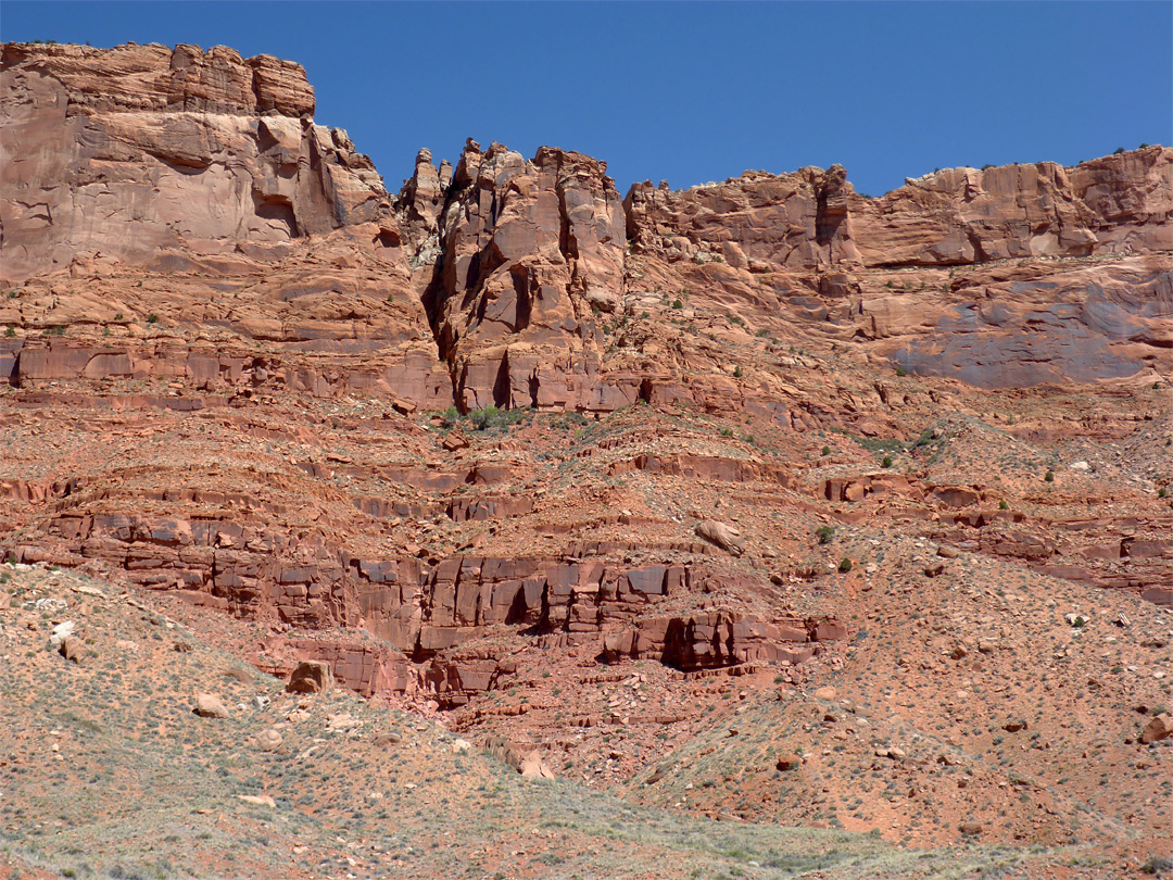 Upper portion of the cliffs