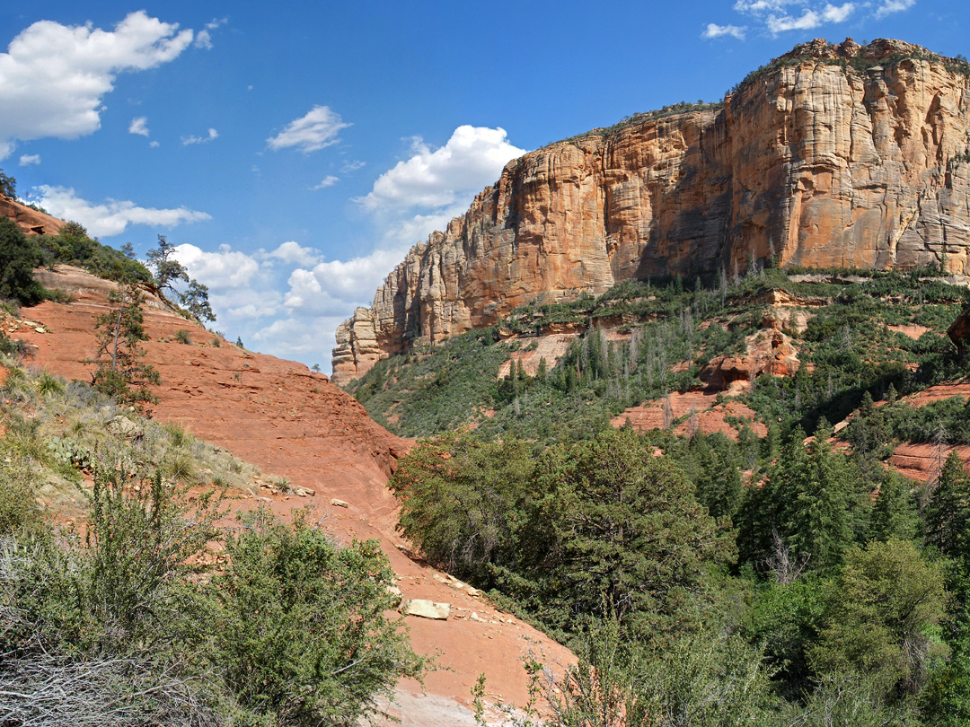 Cliffs at the end of the trail