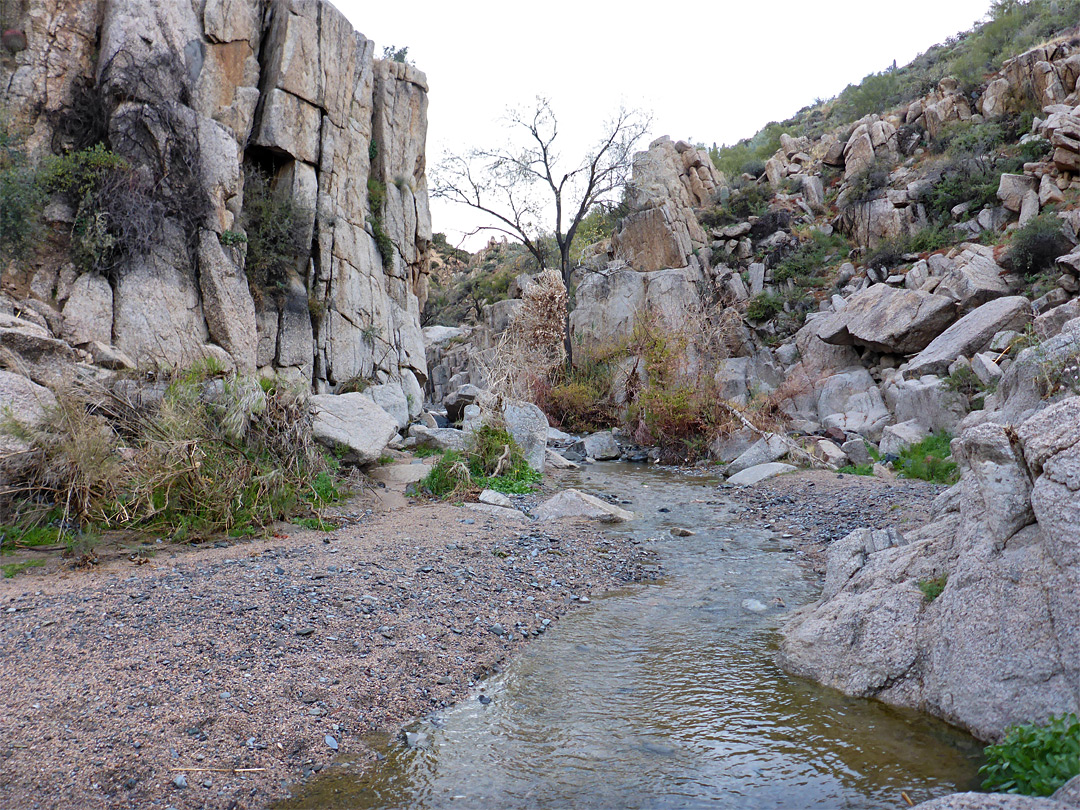 Cliffs and boulders