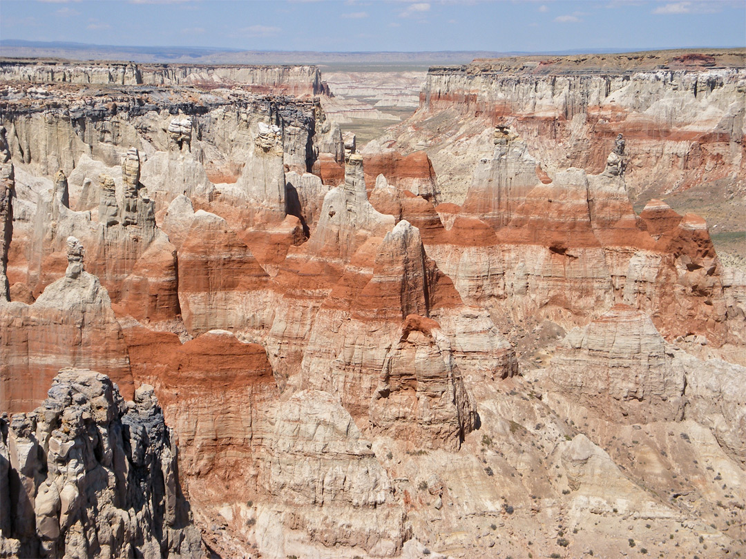 Red and white cliffs