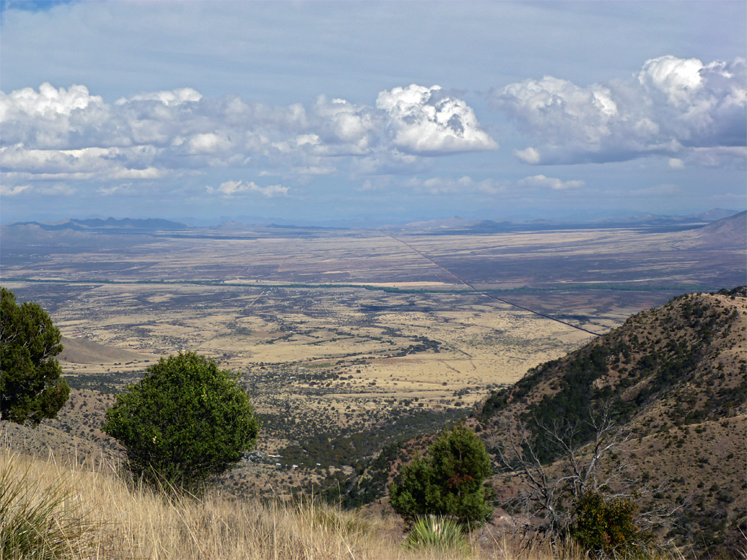 Hills to the southeast, in Mexico