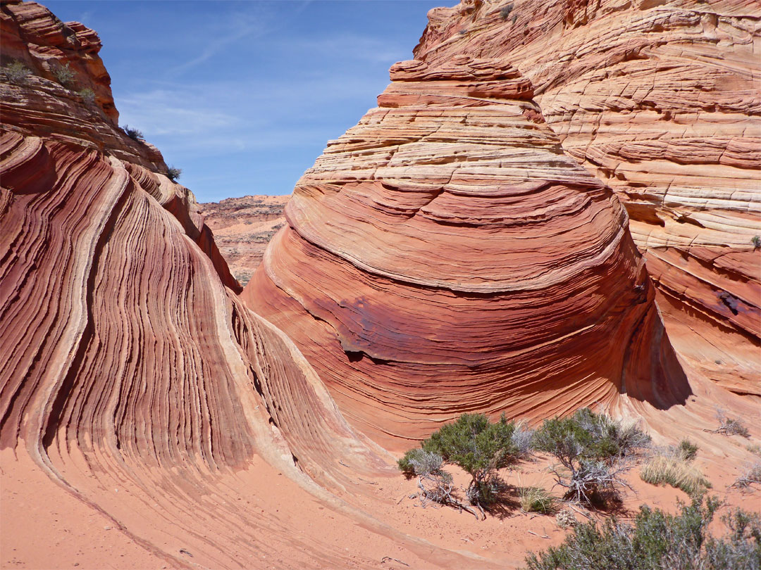 Mound between cliffs