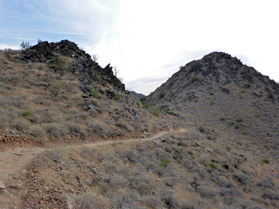 Trail towards a saddle