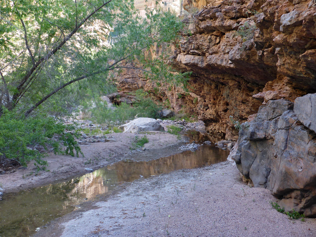 Stream past red rocks