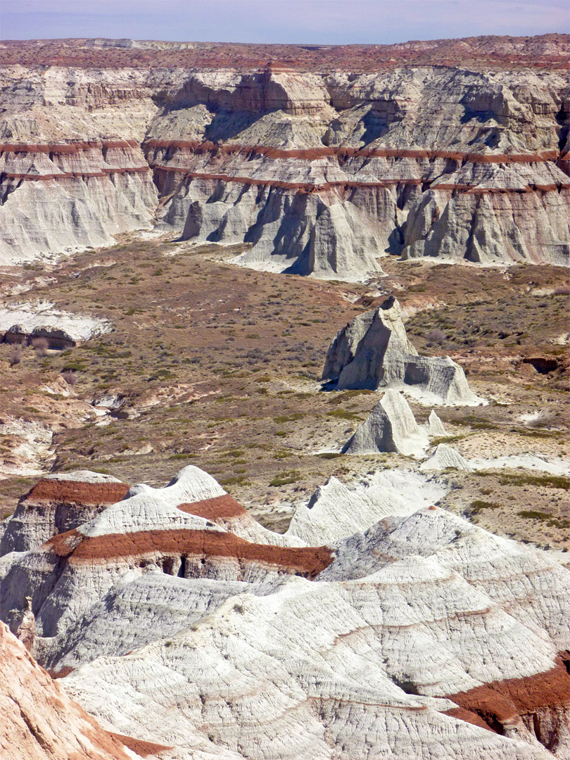 Red and grey formations