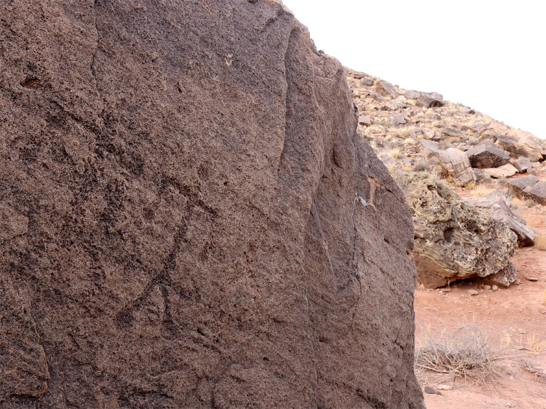 Faint petroglyphs