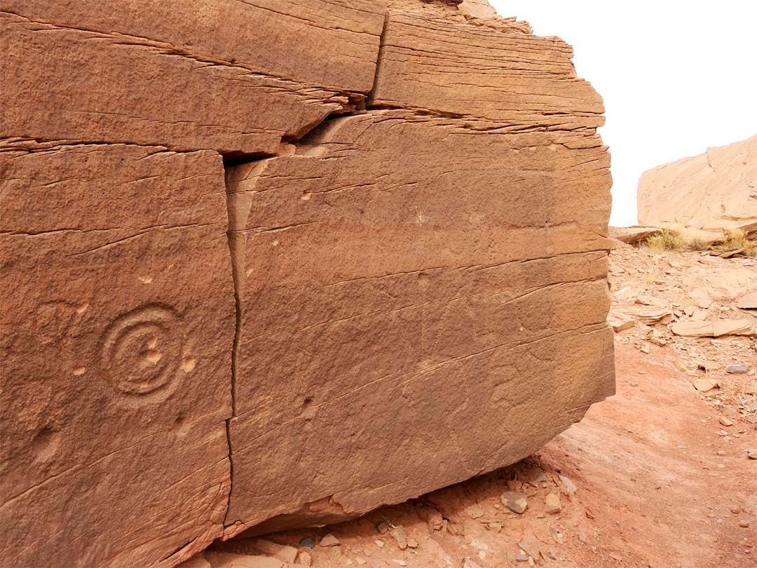 Petroglyphs on a boulder