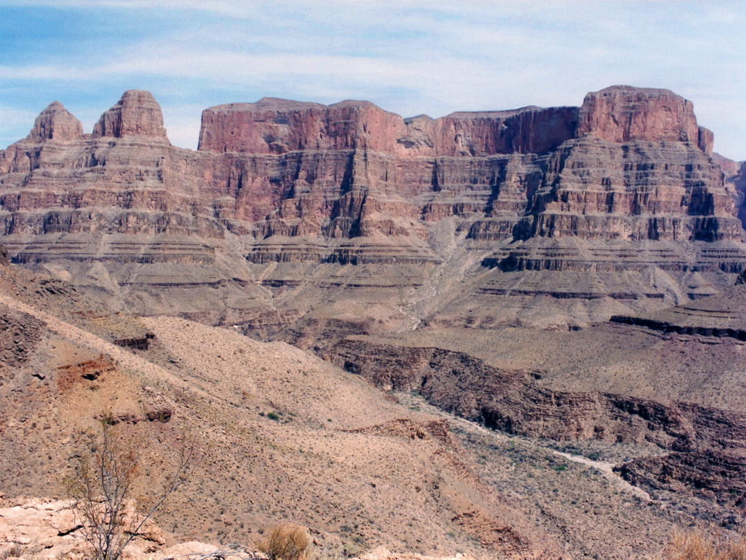 Cliffs to the south