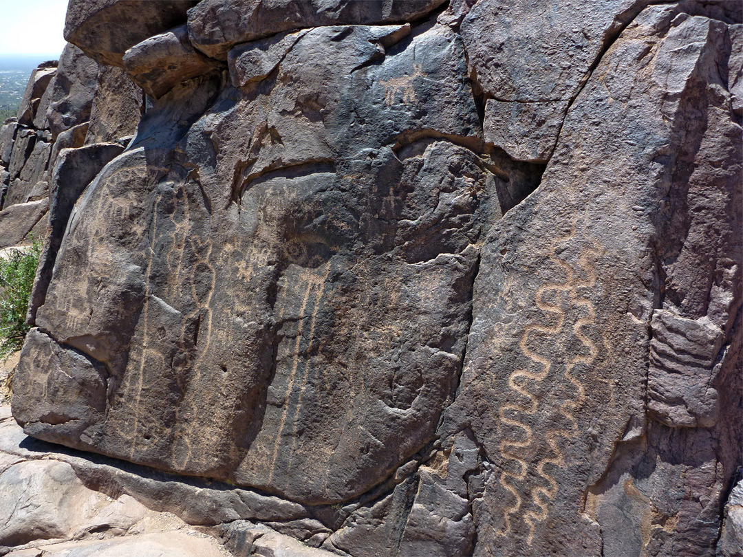 Petroglyphs on cliffs