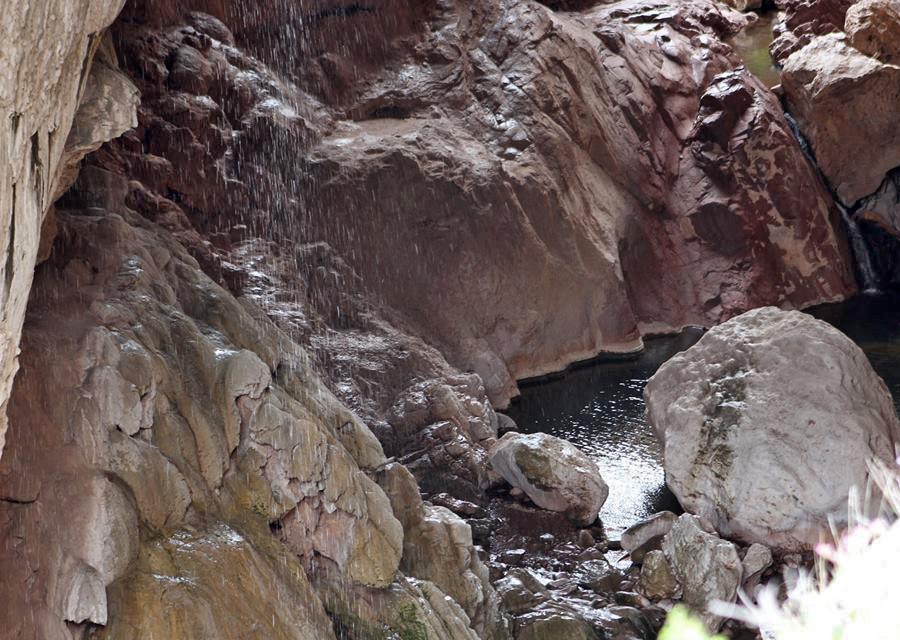 Rocks enclosing the creek