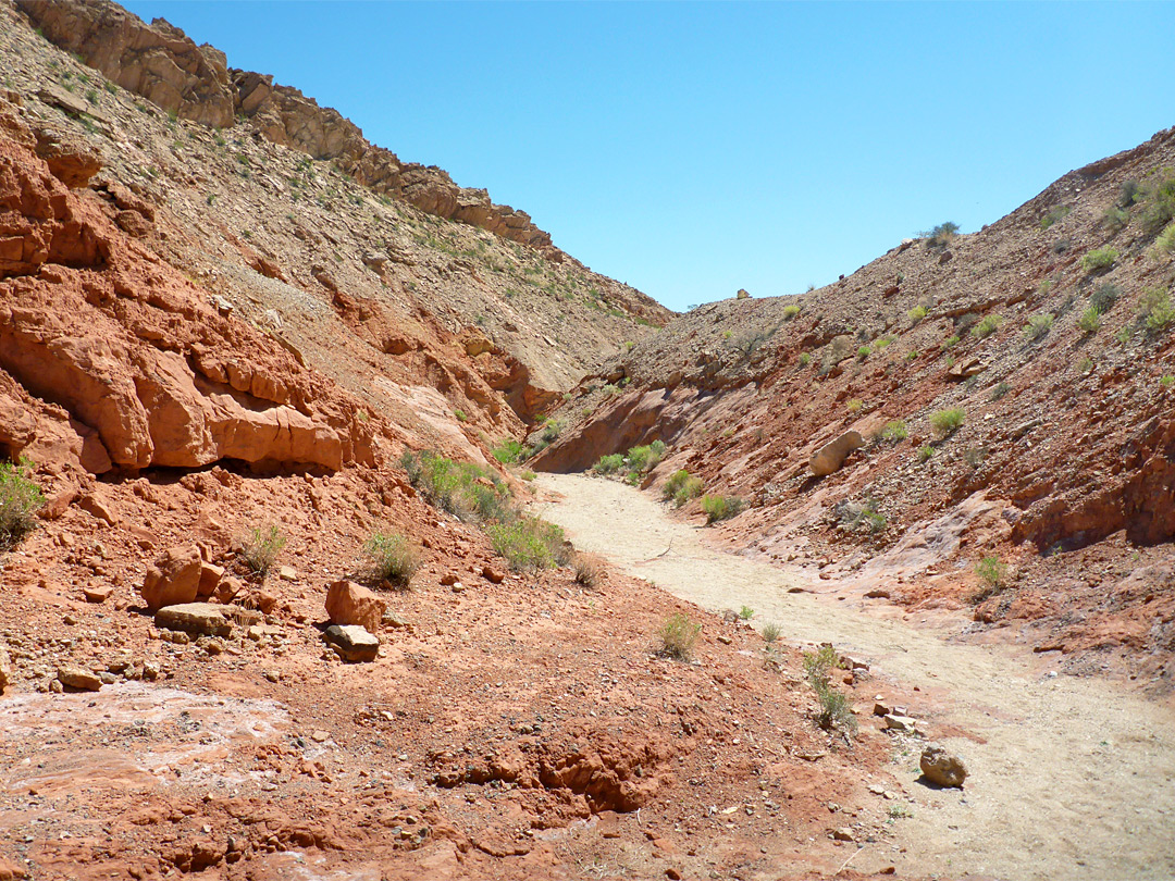 V-shaped ravine