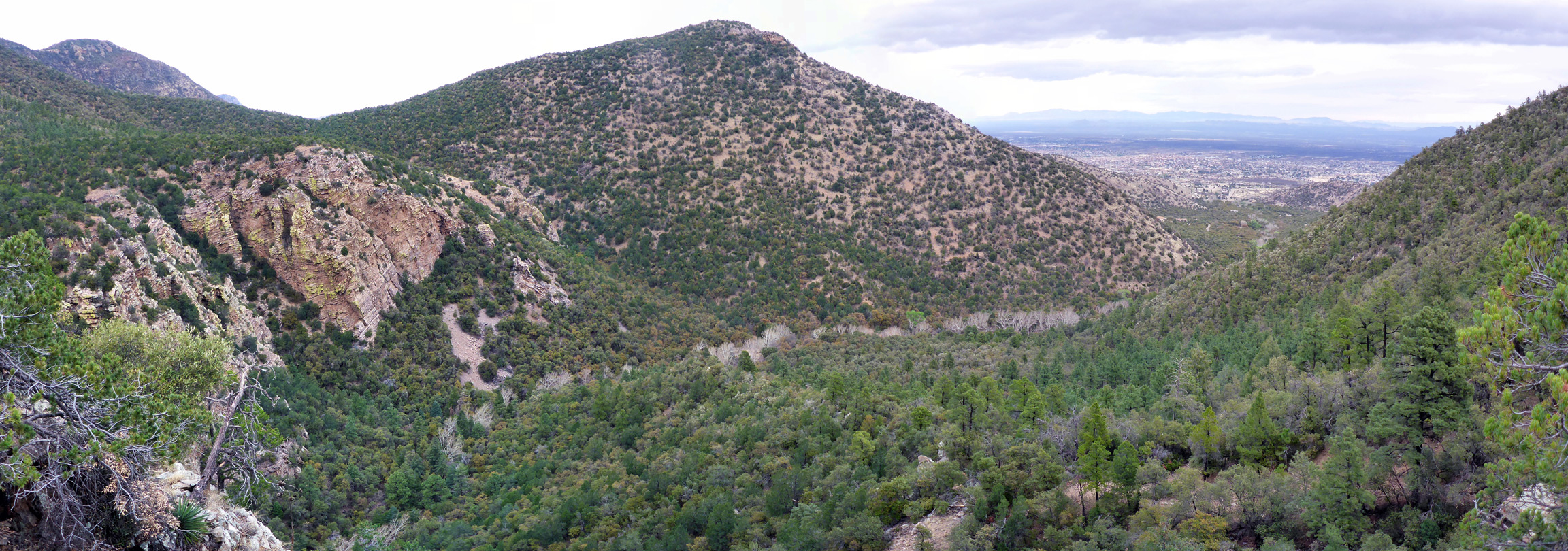 Above the lower canyon